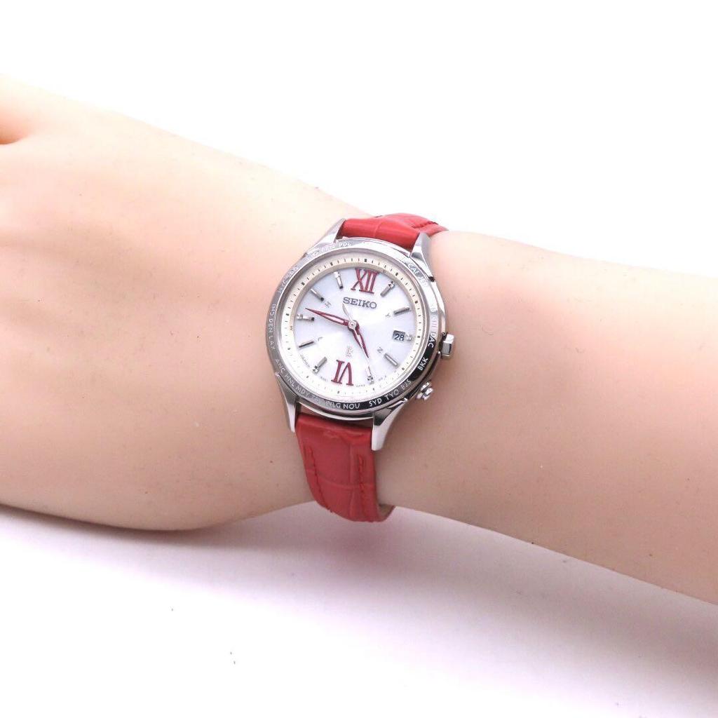 [USED] Seiko SSVV013 Lucia Radio-Controlled Solar Watch, Silver, Women's