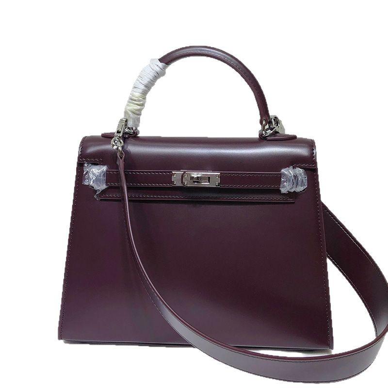 High-end Quality Bag Second-generation Leather Box Cowhide Wide Shoulder Strap Commuter Handbag Single Shoulder Messenger Bag