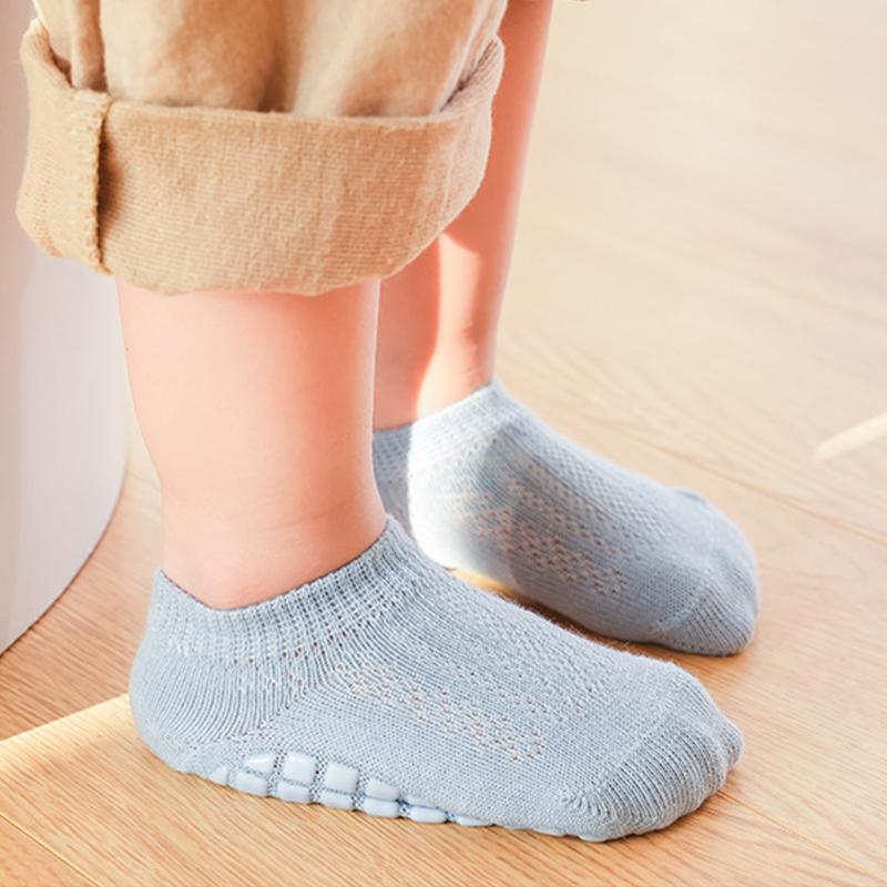 Yaz Bebek Kısa Çoraplar Tod dler Kauçuk Taban Kaymaz Zemin Çorabı Düz Renk Bebek Ayak Bileği Çorapları Çocuk Yumuşak Pamuklu Çoraplar Sox