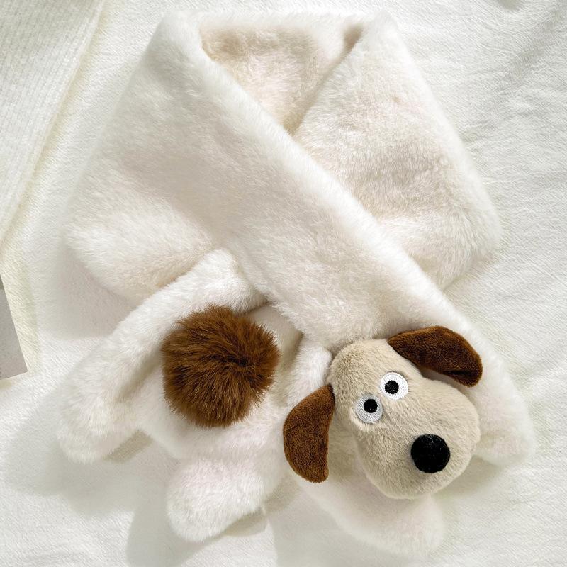 Cute Christmas snowman scarf women's winter thickened warm cycling with windproof scarf versatile fluffy scarf