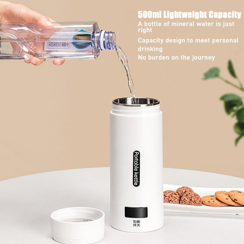 380ml Portable Electric Kettles Thermal Cup Make Tea Coffee Travel Boil Water Keep Warm Smart Water Kettle Kitchen Appliances