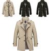 Men's Winter Mid-long Jacket Stylish Casual Overcoat With Lapel Collar And Epaulet Design