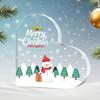 2D Flat Contemporary Acrylic Heart-Shaped Christmas Desktop Decoration Plaque, Home Decor Plaque Hanging Wall Art Decorative Garden Decoration for Roo