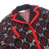 Great GUCCI cardigan Tiger head gold button GG jacquard black Used