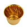 Pure Brass Lining Design Planter, Home Décor, Planting, Size- 7.2x8 Inches, Set of 2