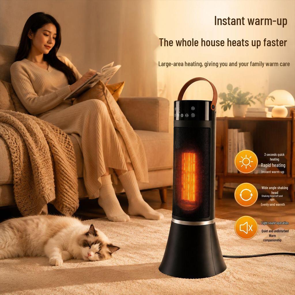 Tower Fan Electric Heater for Quick Bedroom & Office Heating - Warm Air Appliance