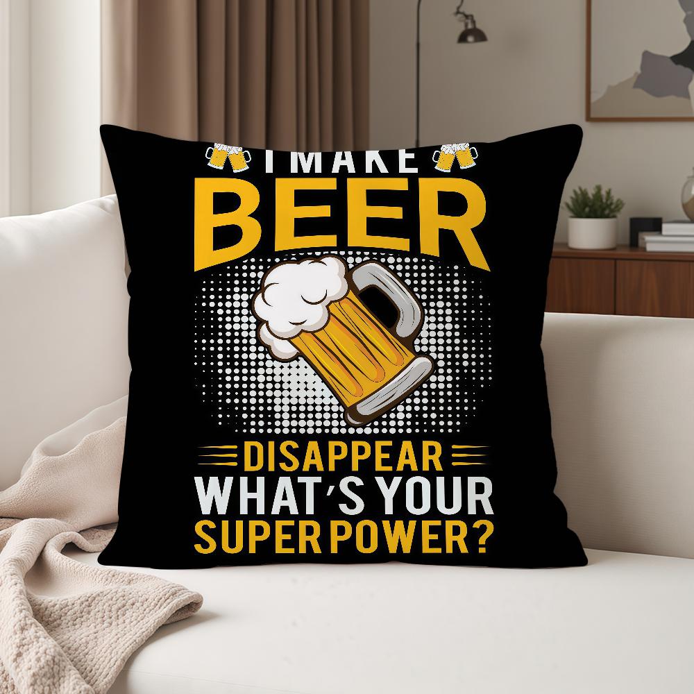 I MAKE BEER DISAPPEARWHATS Funny Drinking Pillow Case Suitable For Bedrooms Living Rooms Cars Home Decoration