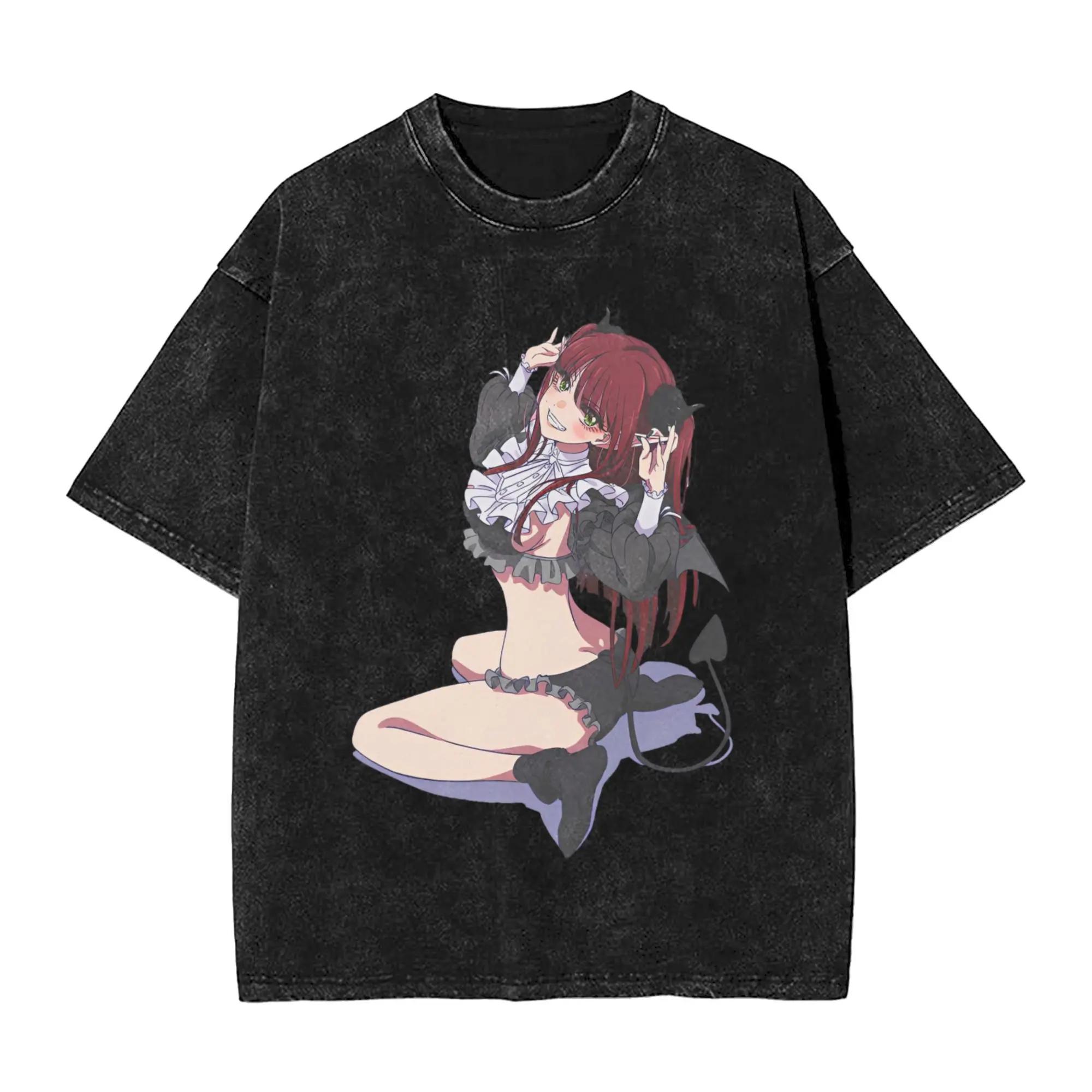 

Marin My Dress-Up Darling T-shirt Men Women Clothing Anime Vintage Washed Oversized T Shirt Summer Short Sleeve Cotton Tees Tops S
