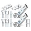 Door Hardware Repair set Closet Door Hardware set with Guide Wheels Metal Closet Door Hardware Repair Replacement set