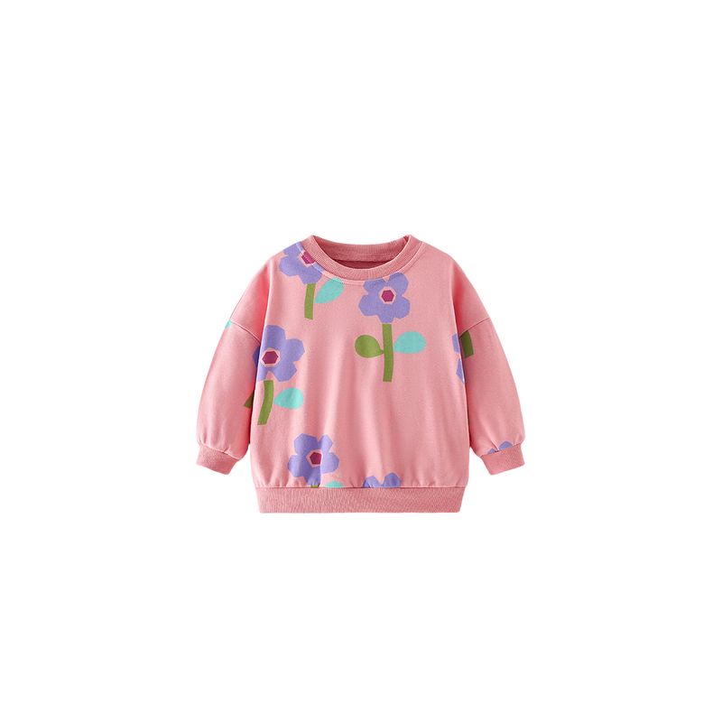 European and American Children s Clothing, Casual Round-Neck Long-Sleeved Tops for Young Children, Girls  Floral Sweatshirts, Children s Pullovers 10483 150