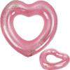 Pink Heart Inflatable Pool Float With Glitter Sequins For The Beach