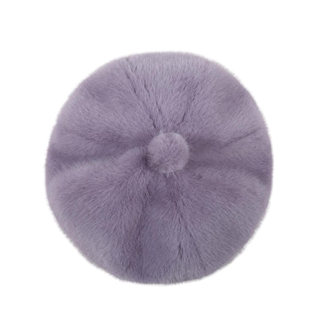 Women Winter Fashion  Imitation Mink Hair Mother Hat Whole Mink Imitation Fur Hat Casual Warm Beret Tide