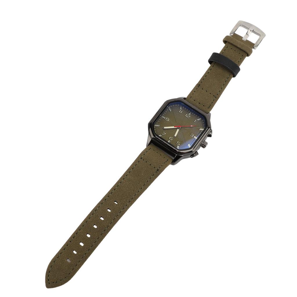 Men Watch Quartz Movement Leather Strap Stylish Retro Wristwatch for Indoor Outdoor Activities Daily Sports