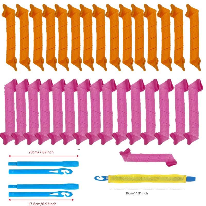high qualityHeatless Spiral Curlers with Styling Hooks, Designed for Women And Kids with Long Or Medium Hair, Allowing for Styling Without Heat