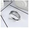 Adjustable Open Ring Men Women Vintage Bone Motif Geometric Design Copper Electroplated Statement Jewelry