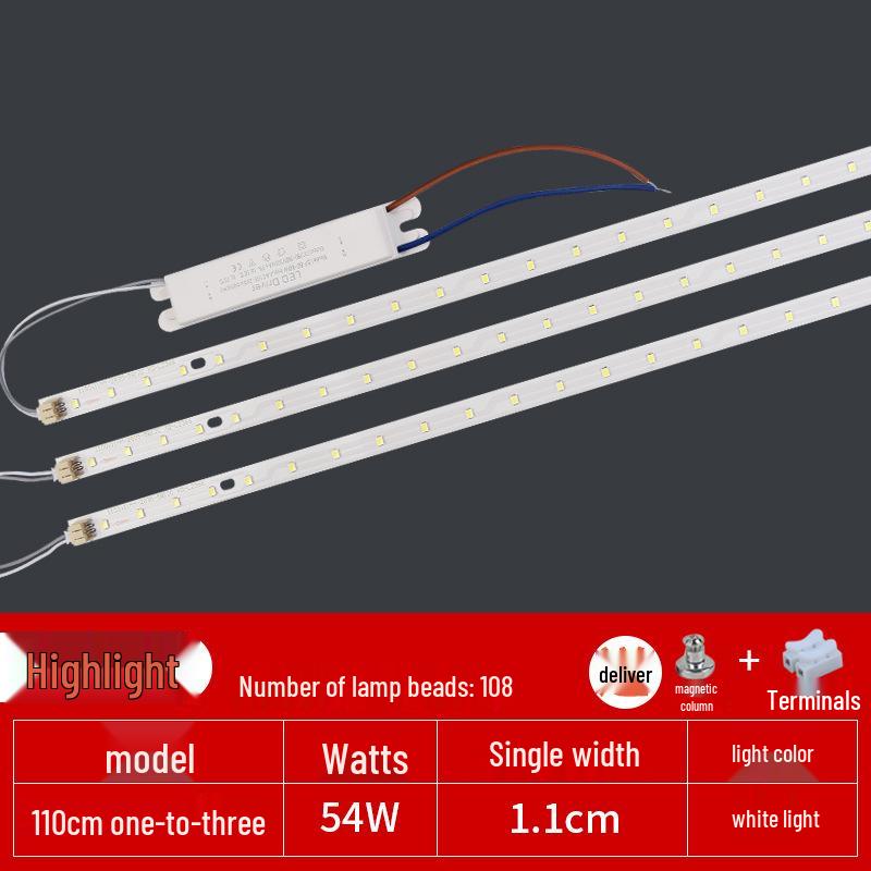 1.2m LED Lamp Strip Aluminum Substrate, 1.1m Office Light Replacement, Super Bright Source Accessories