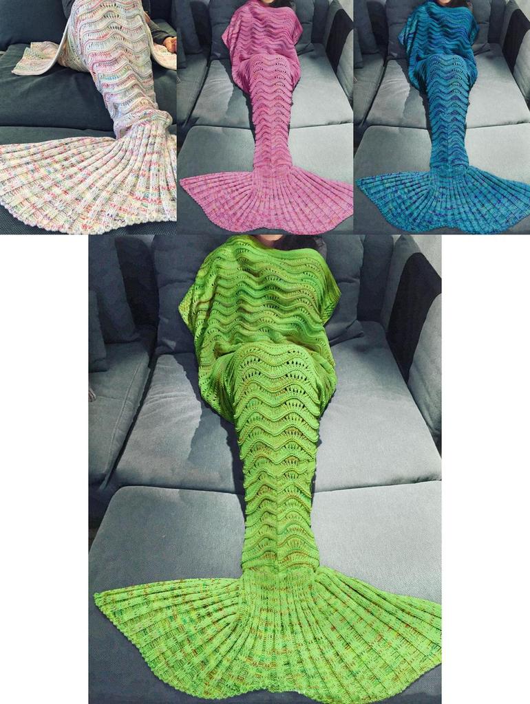 Fairy Tail Wool Mermaid Blanket With Heart Pattern For Cozy Home Decor