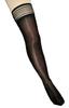 Glossy Garter Sexy Checkered Line Shiny Pantyhose for Women [Religeuses] Stockings, Knee-High, Leg-Lengthening, (Black)