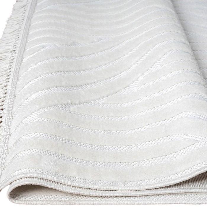 Tapis à relief géométriques moderne blanc 160x230