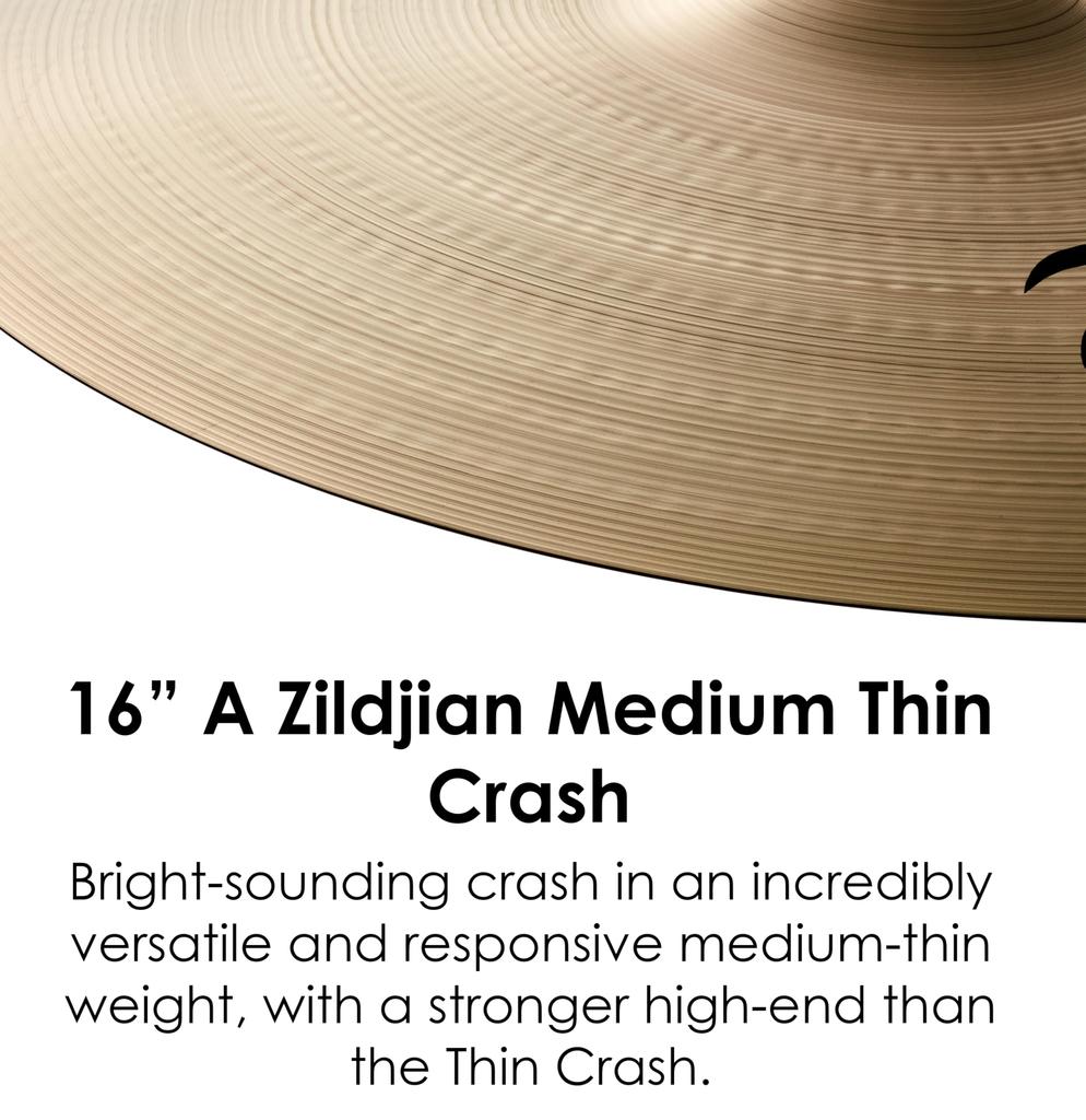 Zildjian Crash Medium Thin A0230 Cymbal, A, 16-inch,