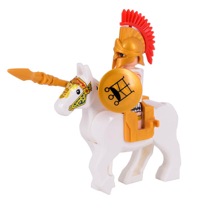 Medieval Figures Middle Ages Rome Warrior Golden Knight Horse Hawk Castle King Dragon Knights Building Blocks BricksToys gifts