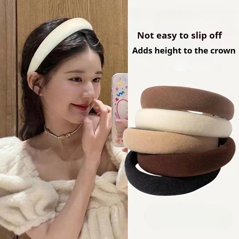 High Head Hairpin Sponge Headband Wide Brim Women's All-match Net Red Go Out Wash Face Hair Pressing Headband Headwear