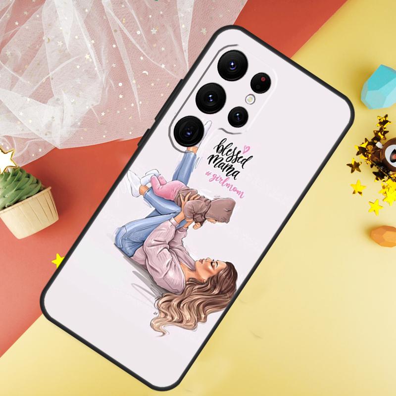 Baby Mama Dochter Meisje Zoon Papa Telefoonhoesje Voor Samsung Galaxy S25 FE S23 S21 S20 S22 S24 S26 Ultra S10 S26 Plus Cover Coque