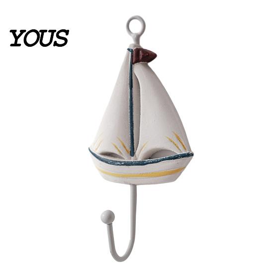 Creative Wall Hook Wooden Hook, Mediterranean Style Decorative Coat Sturdy Hooks for Clothes Durable Hanger Home Decor Keys Umbrellas Scarves