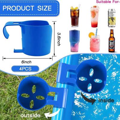 Poolside Cup Holder and Storage Rack for Drinks and Beer