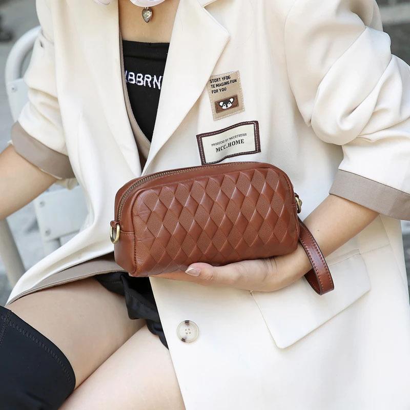 

Маленькая квадратная сумка из натуральной кожи, Модная одномолниевая одноплечевая сумка кроссбоди, Повседневная женская сумка One Size