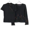 INGEBORG Flower embroidery glitter knit ensemble/ tops L Charcoal grayUsed
