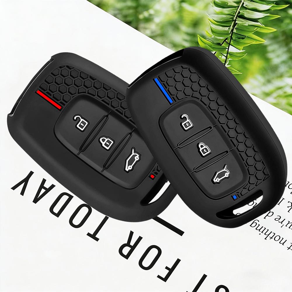 Premium Soft Silicone Car Key Case Cover For Renault Kwid Traffic Symbol Dacia Sandero Logan Duster 3 Button Fob