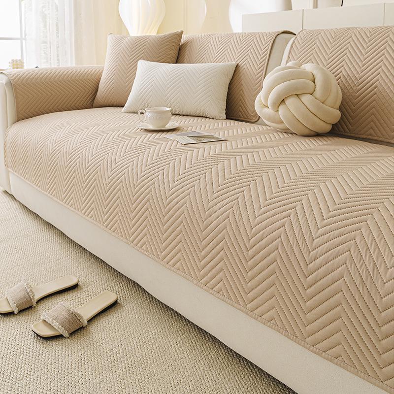 All-Season Waterproof & Non-Slip Brushed Fabric Sofa Cushion Cover