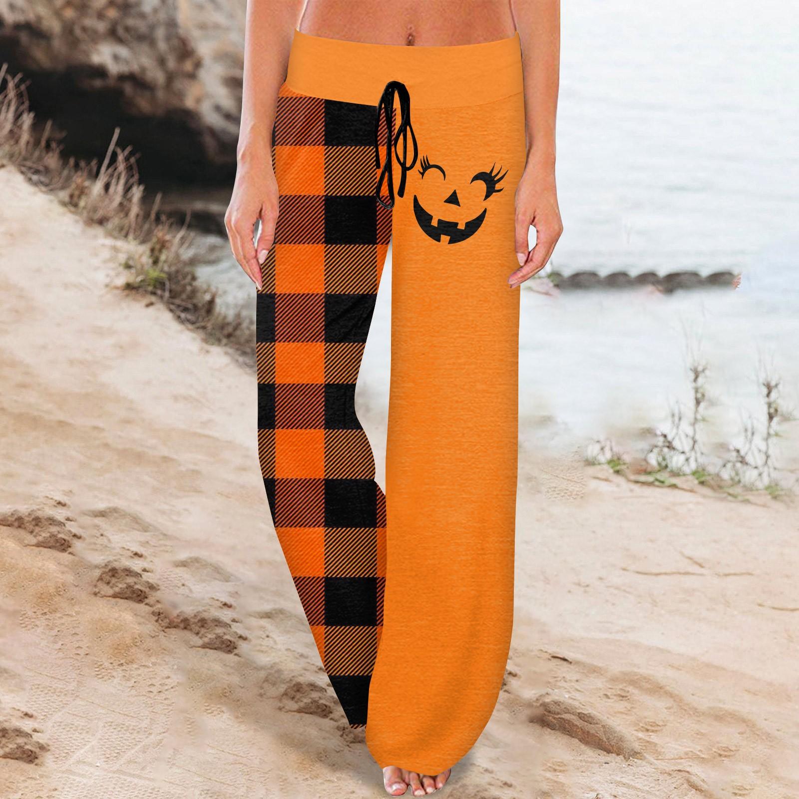 

Женские спортивные штаны, спальные штаны, нашивки на шнурок, широкие штаны с карманами на Хэллоуин XXXL чёрный