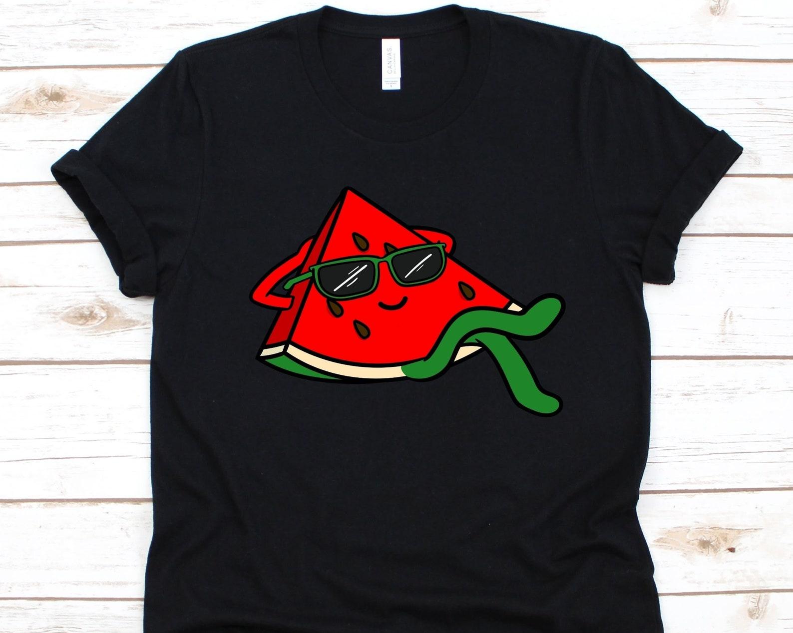 Watermelon With Sunglasses Shirt, Cute Watermelon Shirt, Sliced Watermelon, Citrullus Lanatus Shirt, National Watermelon Day, Watermelon Tee 4XL