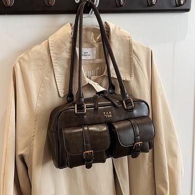 High-end Retro Large-capacity Bag Fashionable Women's Bowling Bag Single-shoulder Underarm Tote Bag