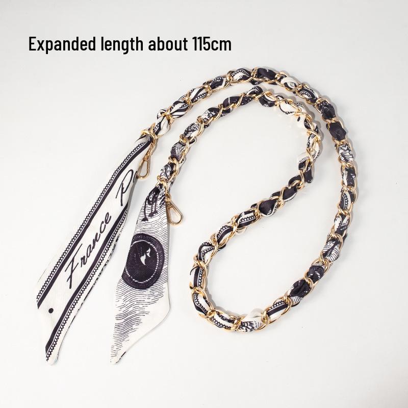 

Универсальный шелковый шарф-цепочка: Аксессуар для сумки через плечо своими руками Scarf Weave Replaceable Bag Strap (Approx. 115cm)