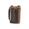 FENDI Peekaboo Twist Lock Clasp with Detachable Shoulder Strap Cotton Phone Case Large Size Men's Style Brown