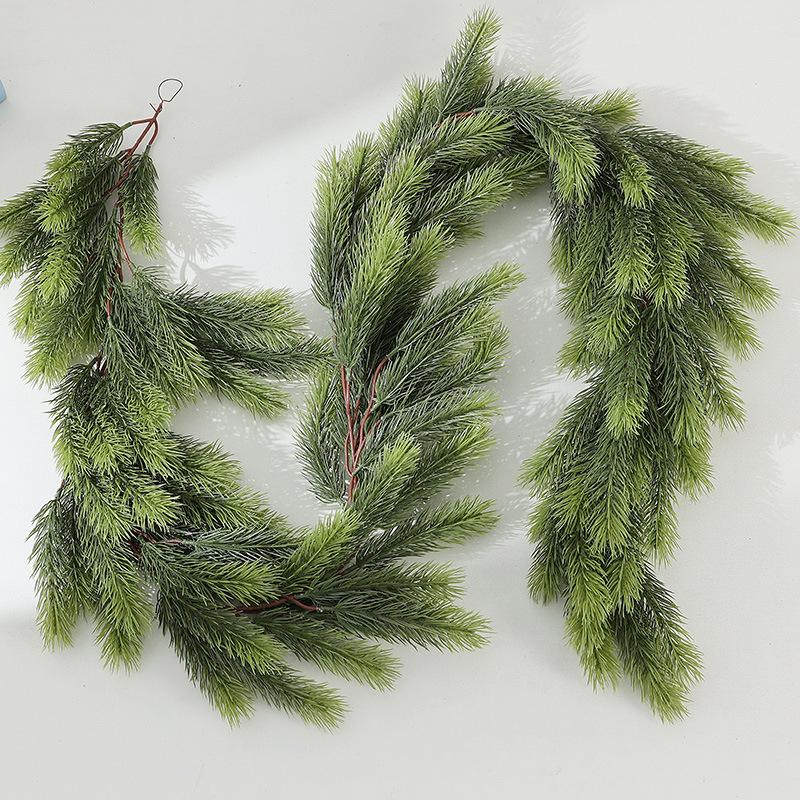 Simulated Christmas Decoration Soft Rubber Pine Needles Rattan Strips Hanging Fireplace Staircase Atmosphere Arrangement Vine