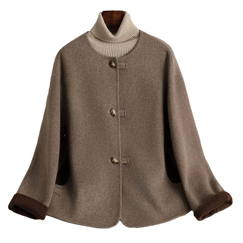 Double-sided cashmere coat women's short autumn and winter new woolen coat women's small