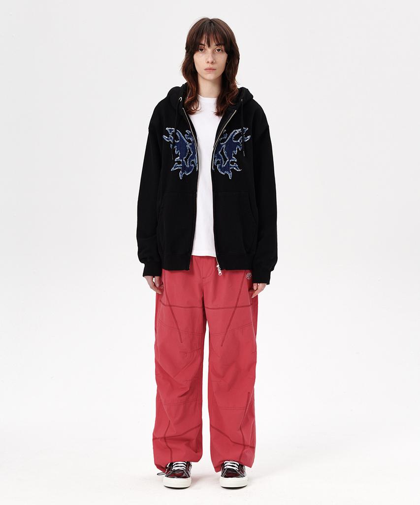 Mahagrid Butterfly Applique Hood Zip-Up Black(Mg2Esmm413A)
