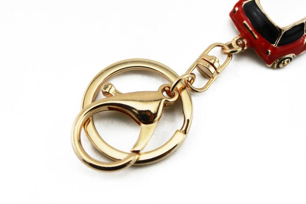 Naissant Retro Classic Car Keychain Set Two-Piece (Blue & Red)