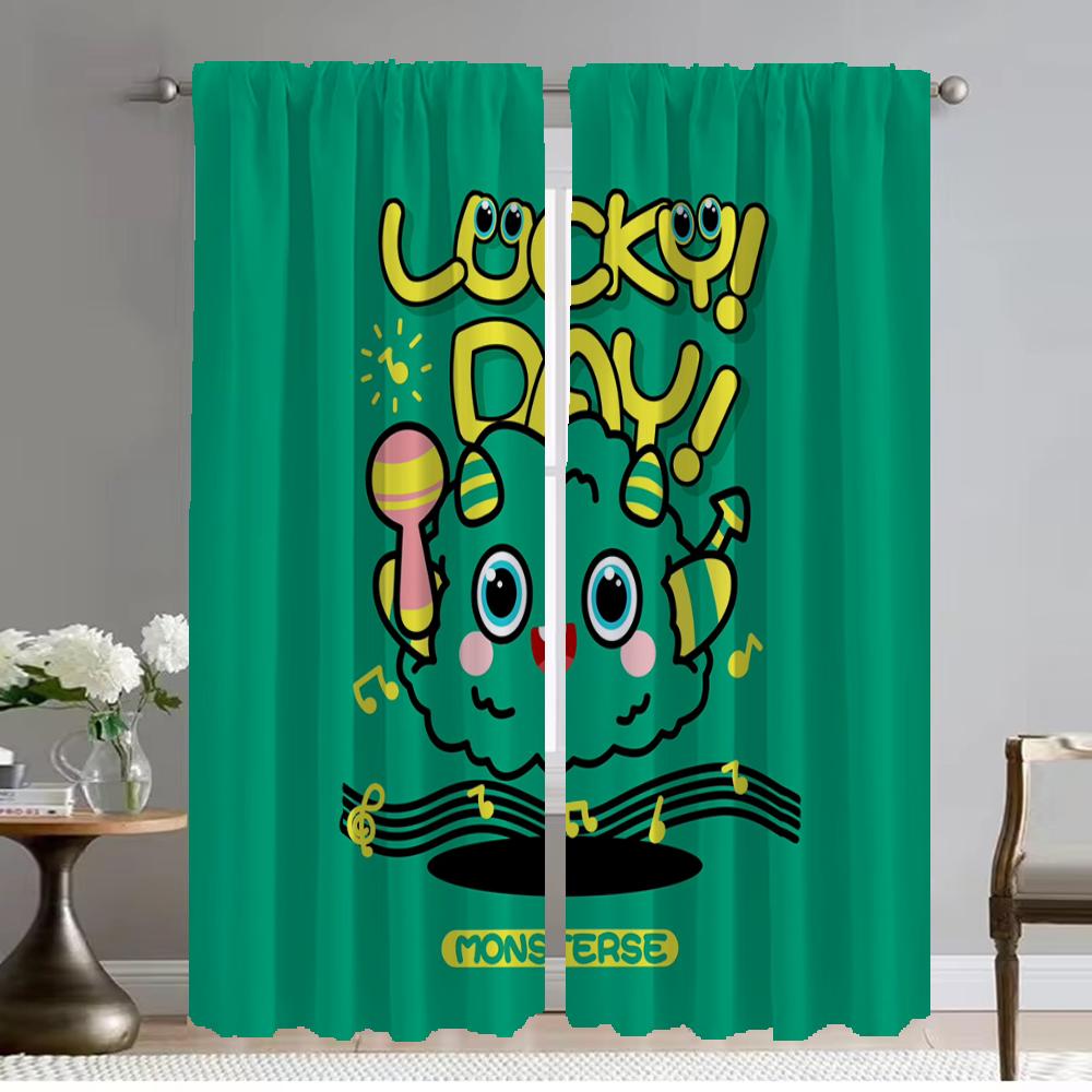

Плотные шторы для комнаты, 2 панели, шторы Kawaii Monster для спальни, шторы для домашнего интерьера, украшения на Хэллоуин, оттенки для гостиной W50xH70cmx2pcs-CL