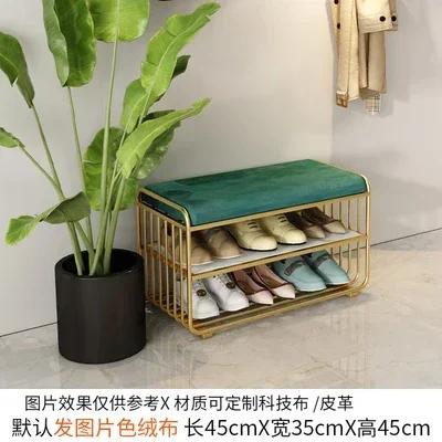 

Nordic Style Light Luxury Shoe Changing Stool Home Entrance Shoe Rack Bench Practical Furniture for Indoor Use