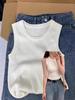 Canotta Lavorata a Maglia Senza Maniche in Seta Ghiacciata da Donna - Design Estivo Sottile, da Sola o a Strati, Nasconde l'Area delle Ascelle