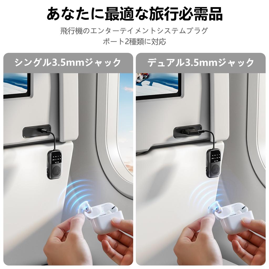 Bluetooth Transmitter Dual Mic Wireless Bluetooth Audio Adapter for Gym 5.4 Transmitter/Receiver 2-in-1 - Pairing, 24-Hour Playback, Built-in - TV,