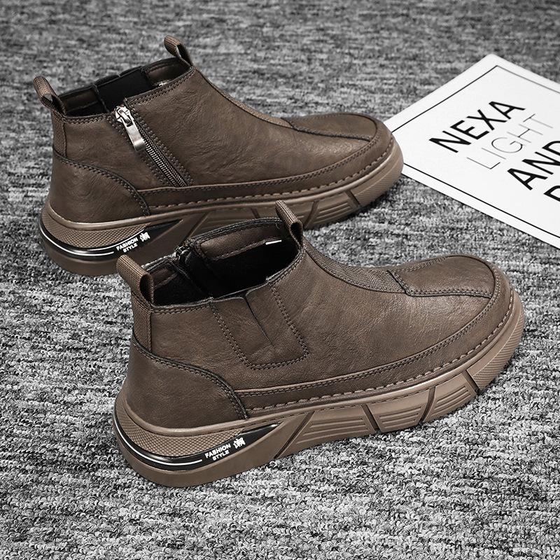 

Мартин Сапоги: 2023 Мужские модные высокие британские рабочие ботинки — универсальная повседневная обувь средней длины на осень Size 40 коричневый