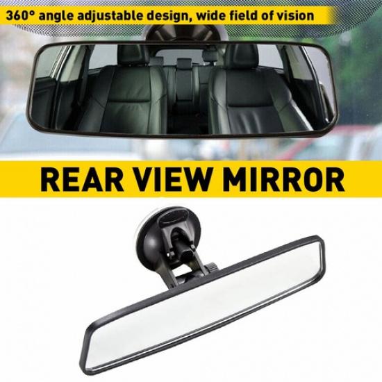 Car Interior View Rear Mirror Wide Flat Suction Universal Angle Cup Adjustable