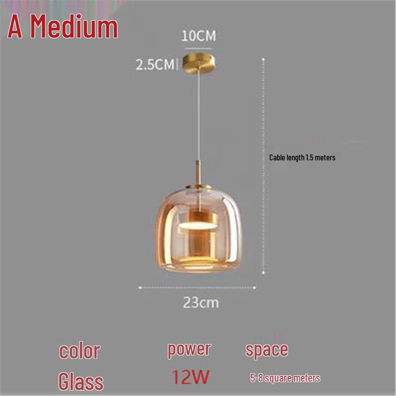 Modern Italian Glass Pendant Light - Nordic Style for Bar, Study, Bedroom