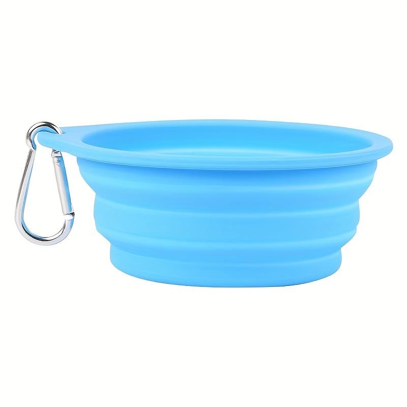

350ml Foldable Dog Pet Folding Silicone Bowl Outdoor Travel Portable Puppy Food Container Feeder Bowl L16.5X6.5CM небо синє кольору